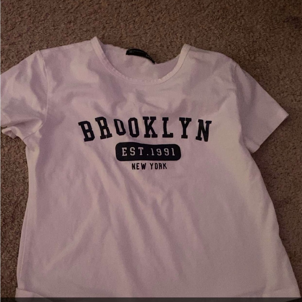 navy blue & white graphic tee